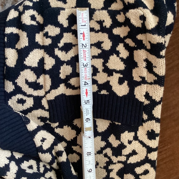 NWT Sugar POP leopard cotton blend cardigan sweater with large pockets size Med - Picture 14 of 16